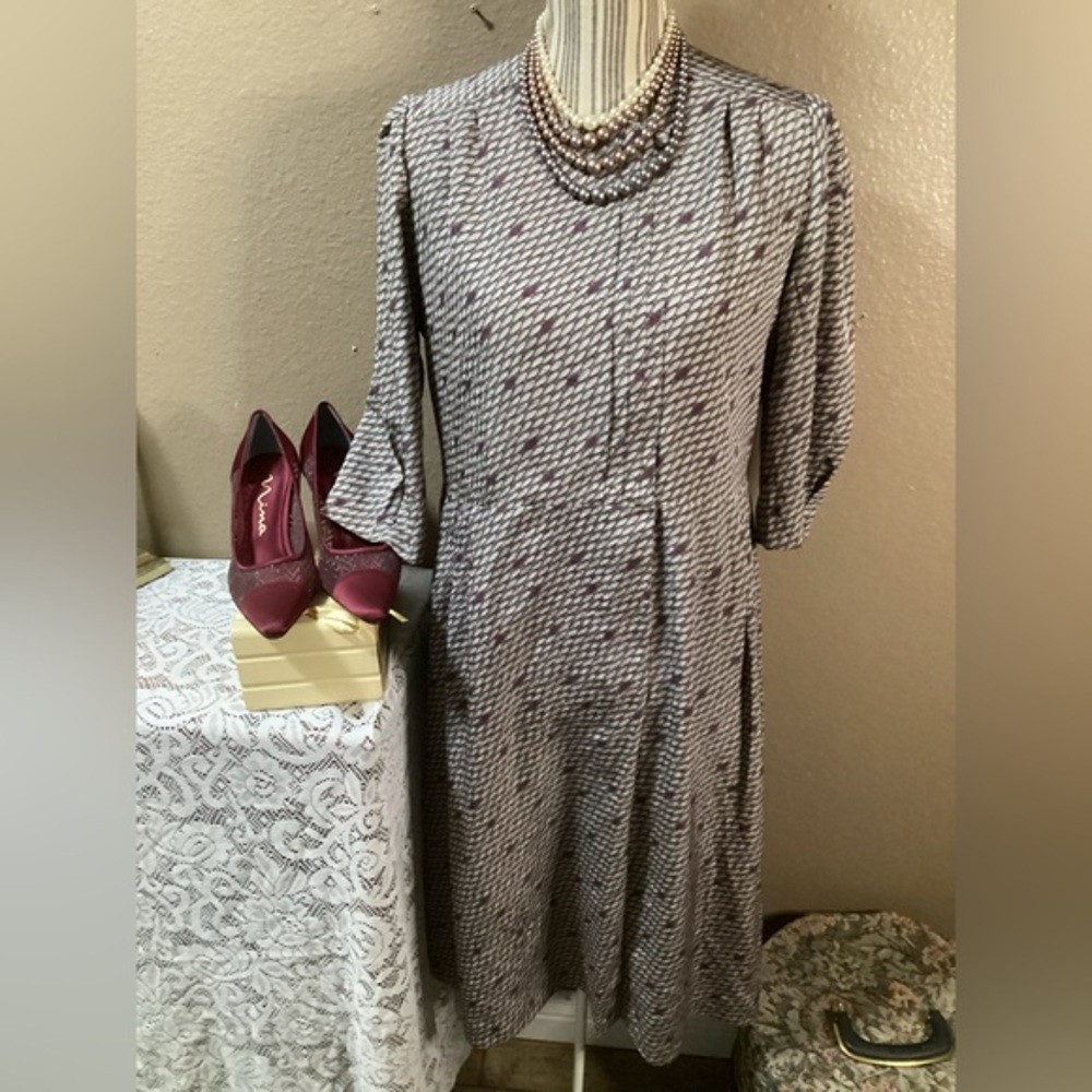 VINTAGE GEOMETRIC DESING DRESS Asian size
